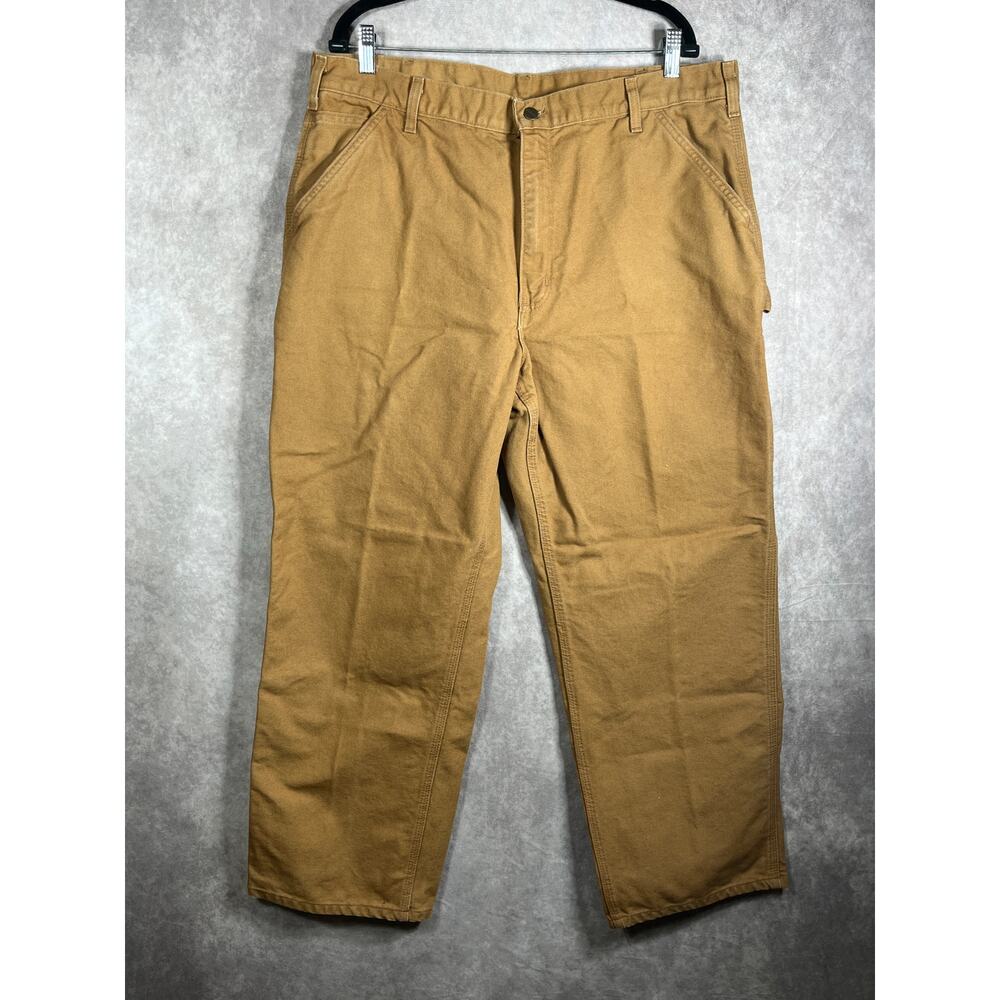 Carhartt Utility Work Pants Mens 40X30 Brown Duck Dungaree Fit Outdoors B11